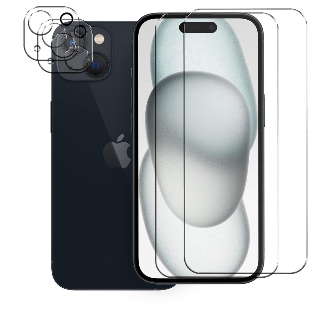 4in1 Glas Set für Apple iPhone 15