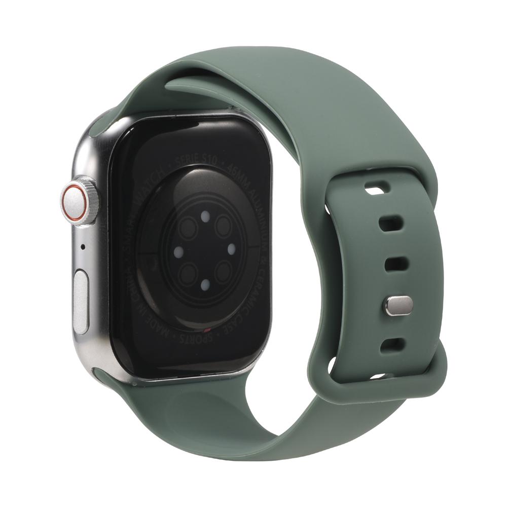 Silikonarmband Butterfly Apple Watch 1-11/SE1-3/Ultra1-3 - 42/44/45/49mm in Olivgrün - Größe L