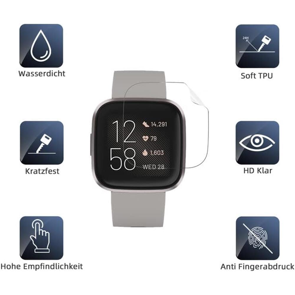 Clear Schutzfolie für Fitbit Versa / 2 im 6er Pack