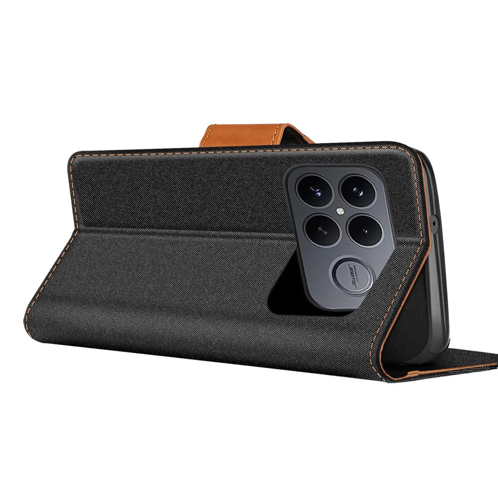 Textil Wallet für Xiaomi Poco F8 Ultra in Schwarz