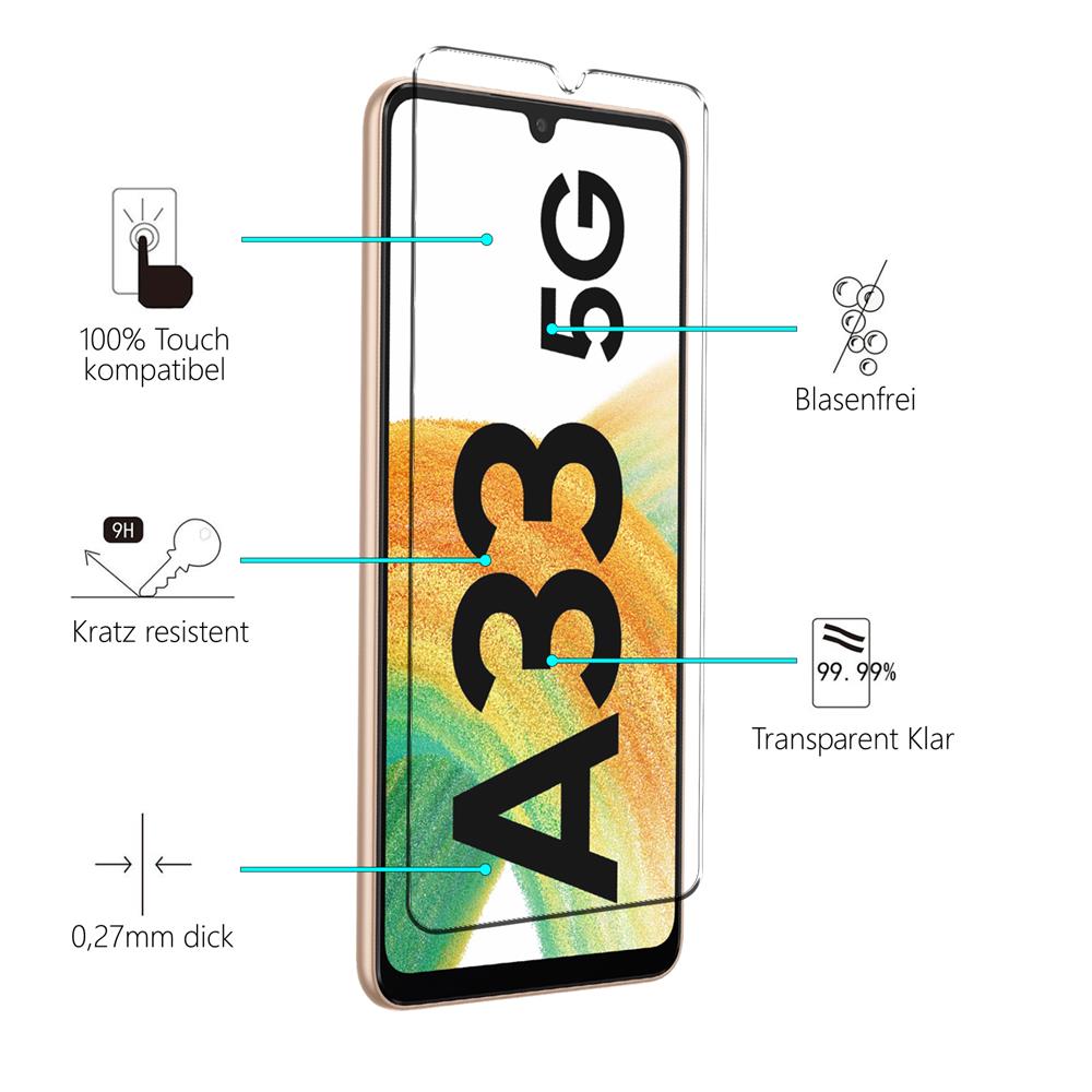 4in1 Glas Set für Samsung Galaxy A33 5G