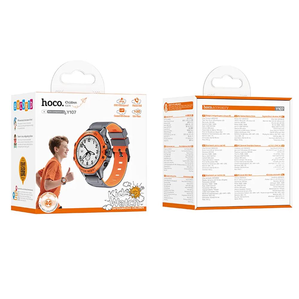 Hoco Smartwatch Y107 for Kids 1,28 Zoll 4G GPS in Orange