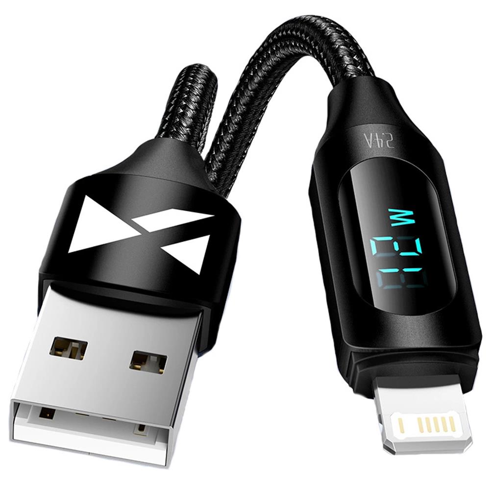Wozinsky Display Ladekabel USB-A / Lightning 1M in Schwarz