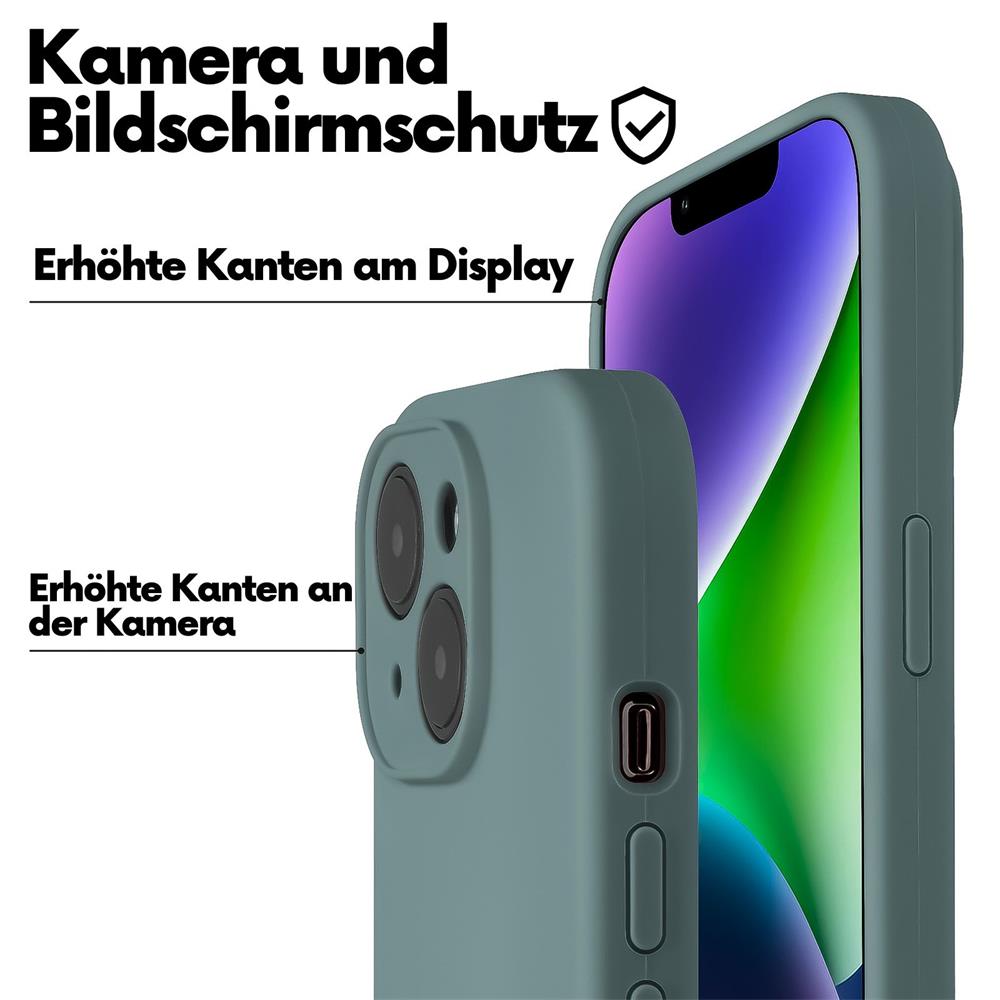 Connect Case Colour inkl. Kette für Apple iPhone 15 Plus in Dunkelgrün