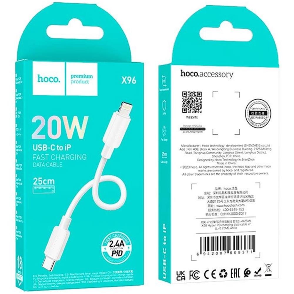 Hoco USB Kabel - X96 Typ-C auf Lightning in Weiss