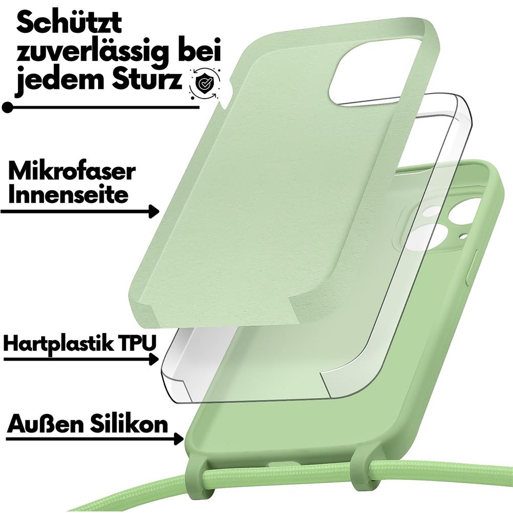 Connect Case Colour inkl. Kette für Apple iPhone 7 / 8 / SE 2 / SE 3 in Grün