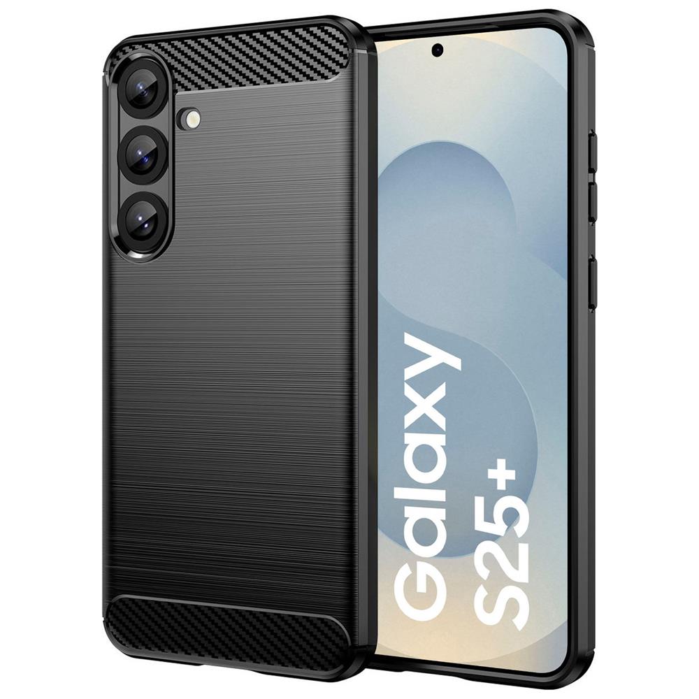 Carbon Brush TPU für Samsung Galaxy S25 Plus in Schwarz