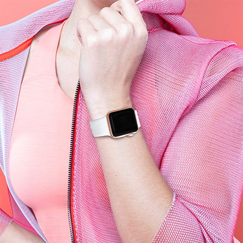 Fitnessarmband TPU für Apple Watch 1-9 - 42/44/45 - Gr. S in Weiss