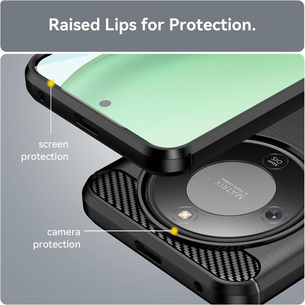 Carbon Brush TPU für Honor Magic 8 Lite in Schwarz