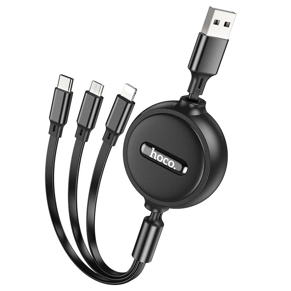 Hoco USB Kabel - X75 - 1 Meter in 3in1 - Schwarz