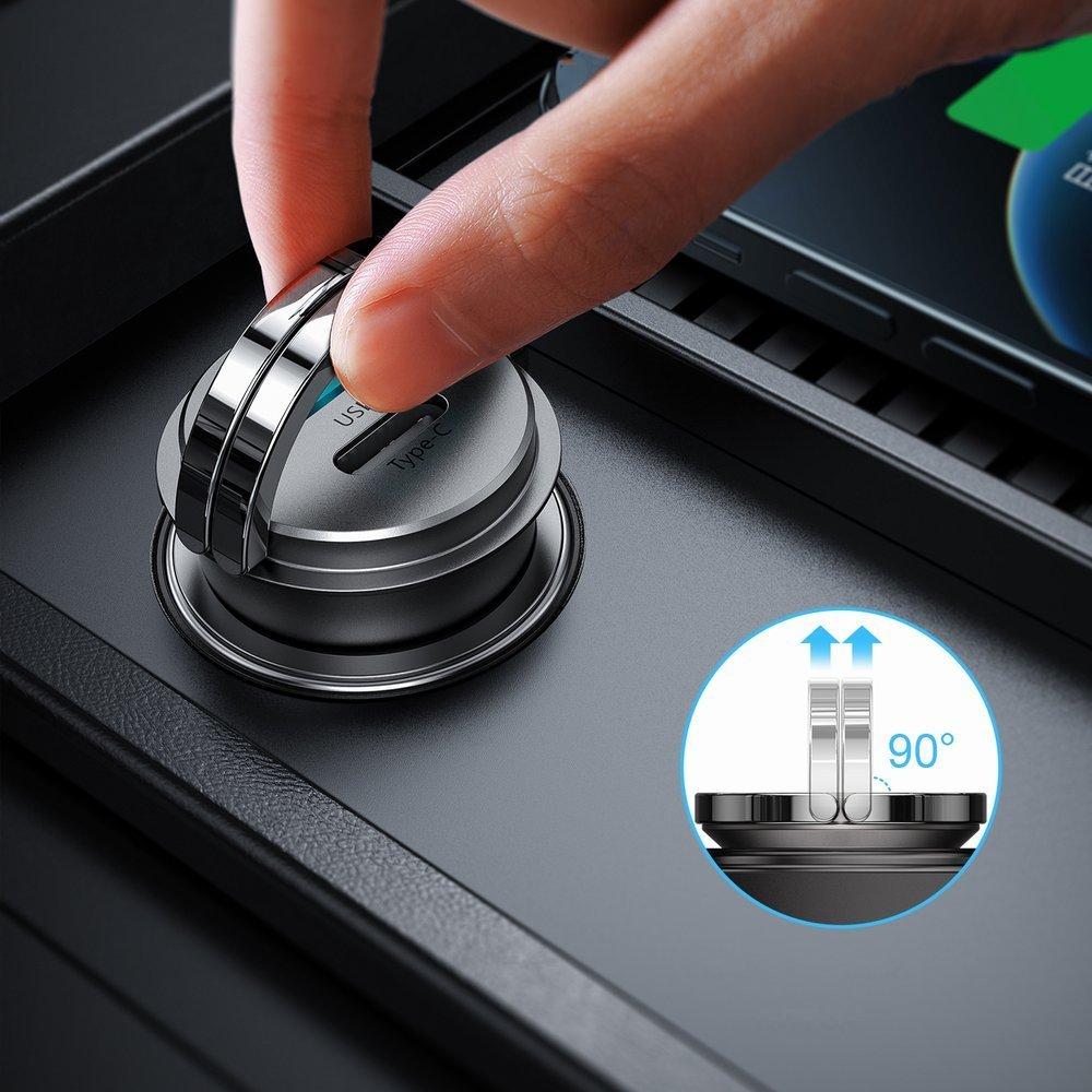 Kfz-Ladegerät Joyroom C-A35 USB + USB-Typ-C in Grau