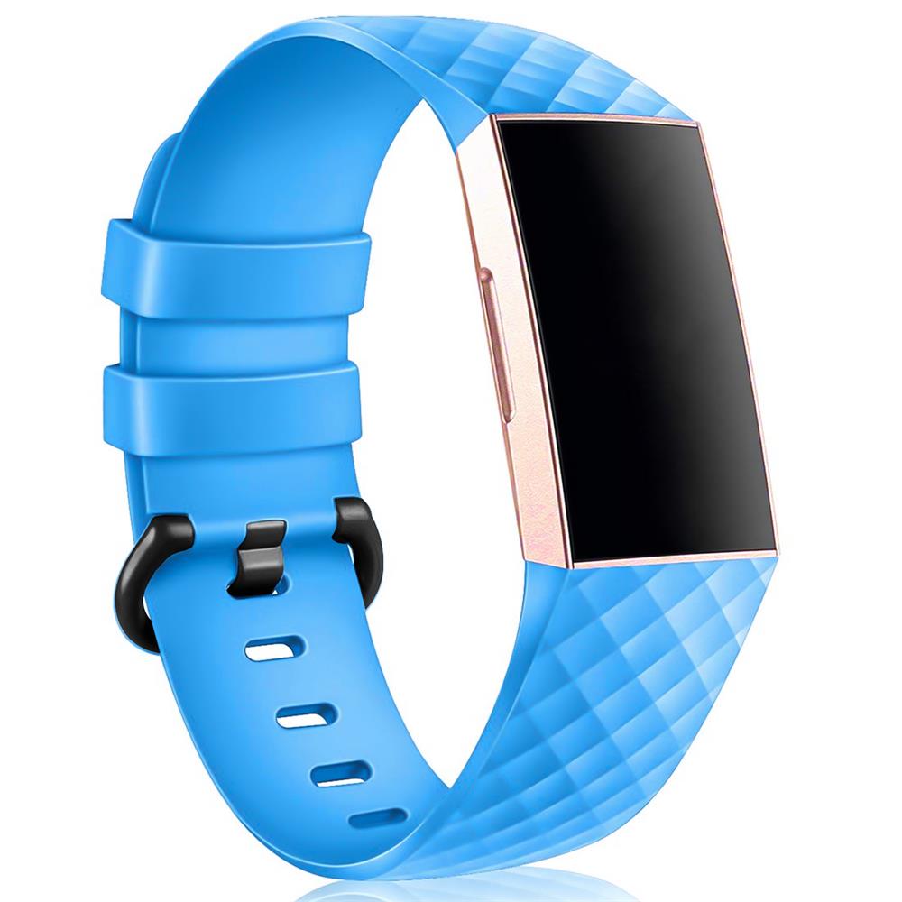 Fitnessarmband TPU für Fitbit Charge 3 / 4 - Größe S in Blau