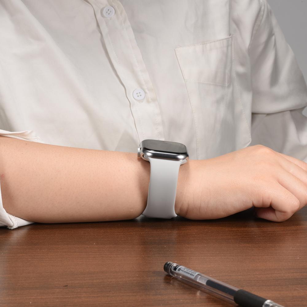 Silikonarmband Butterfly Apple Watch 1-11/SE1-3/Ultra1-3 - 42/44/45/49mm in Wolkengrau - Größe L