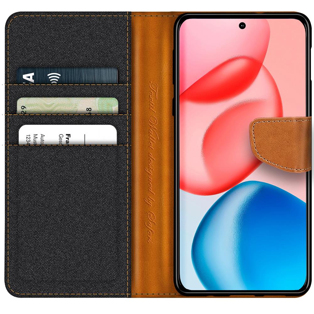 Textil Wallet für Honor 400 in Schwarz