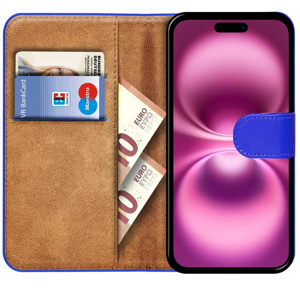 Basic Wallet für Apple iPhone 16 Plus in Blau