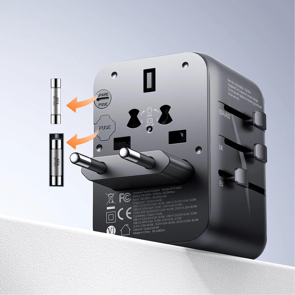 Joyroom Reiseadapter JR-TCW01 in Schwarz Joyroom Reiseadapter JR-TCW01 in Schwarz
