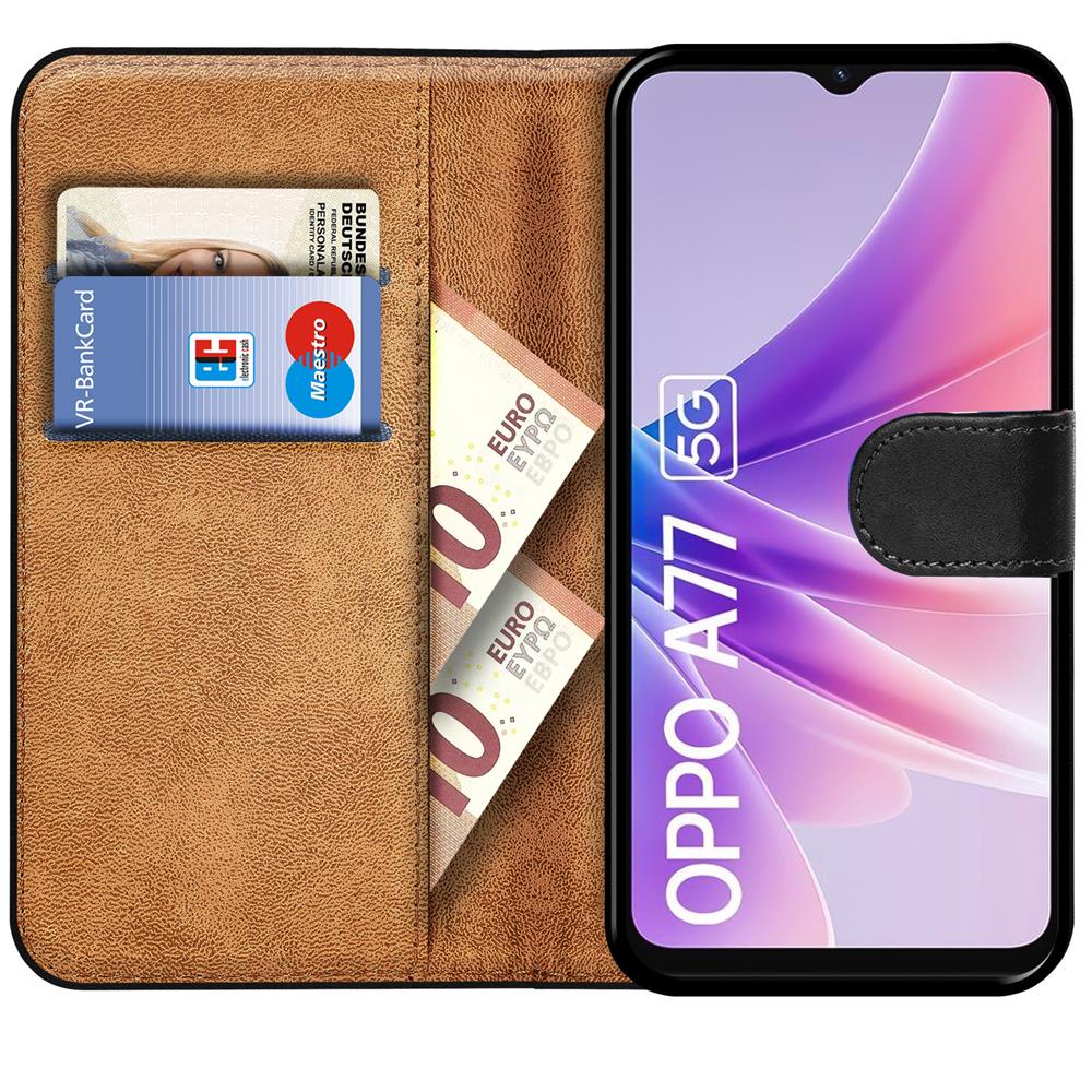 Basic Wallet für OPPO A77 5G in Schwarz