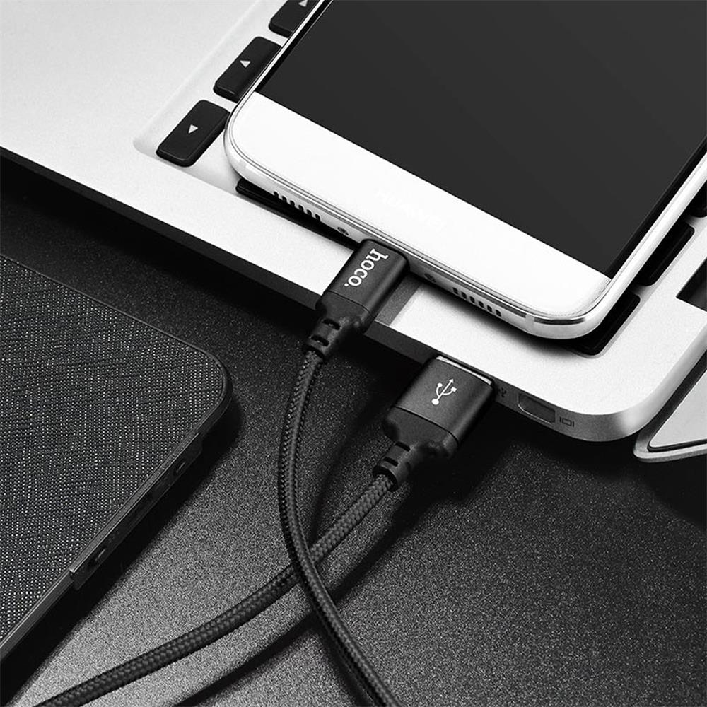 Hoco USB Kabel - X14 Type-C - 2M in Schwarz-Rot