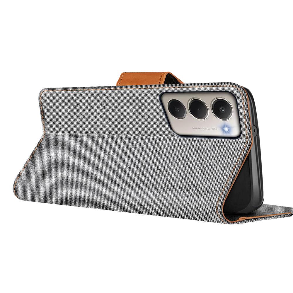 Textil Wallet für Xiaomi Redmi 15 4G/5G in Grau