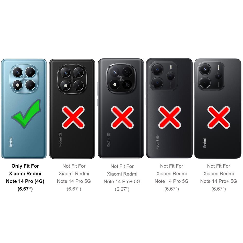 Textil Wallet für Xiaomi Redmi Note 14 Pro 4G in Schwarz