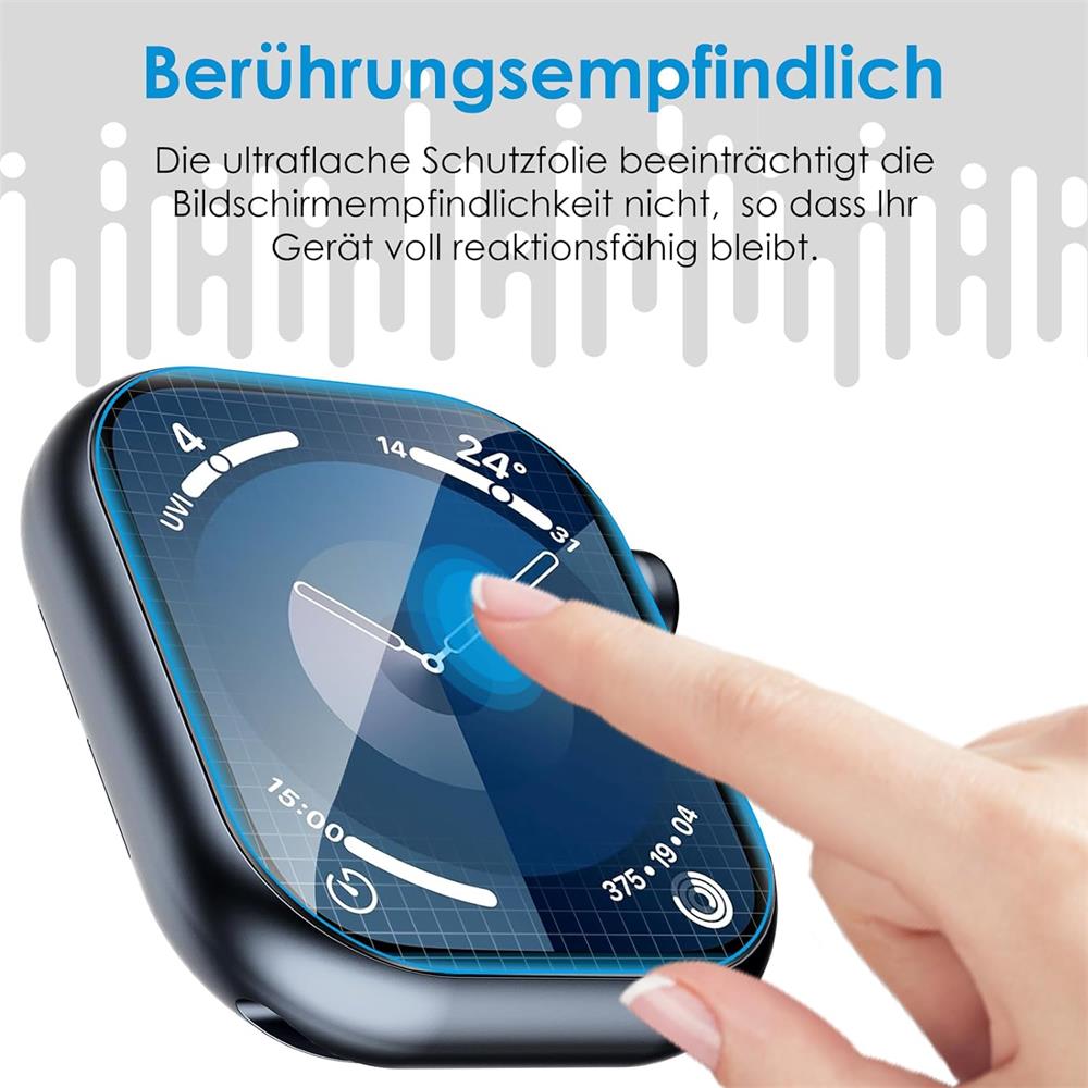 Clear Schutzfolie für Apple Watch 7 - 9 - 45mm im 2er Pack