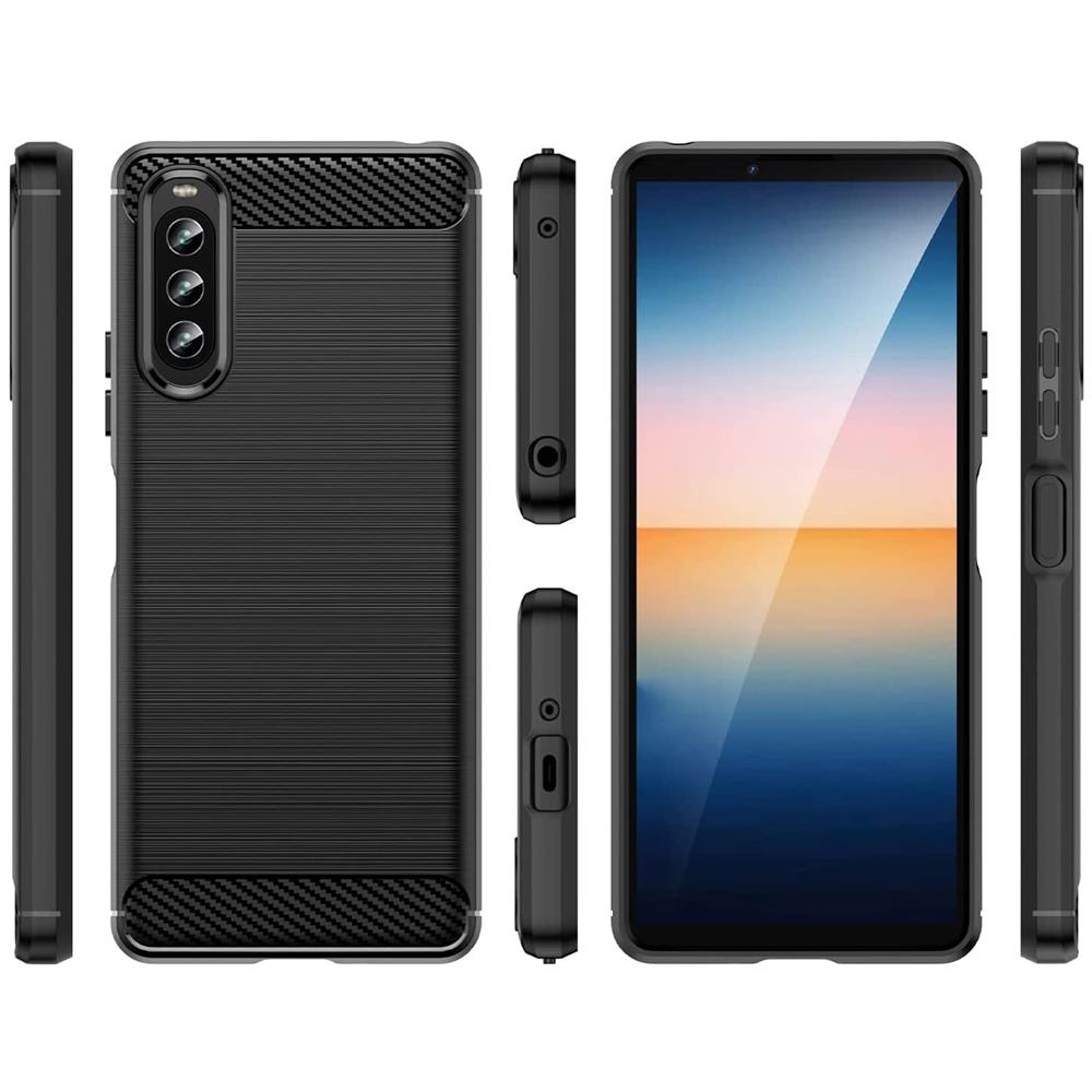 Carbon Brush TPU für Sony Xperia 10 IV in Schwarz