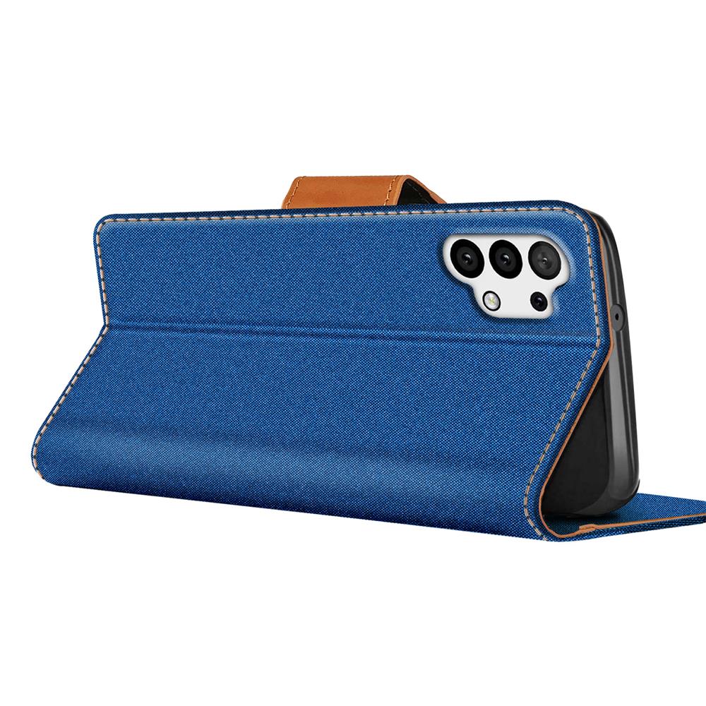 Textil Wallet für Samsung Galaxy A32 5G in Blau