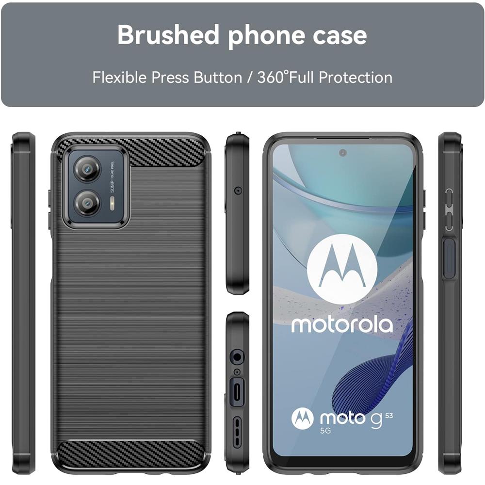 Carbon Brush TPU für Motorola Moto G53 5G in Schwarz