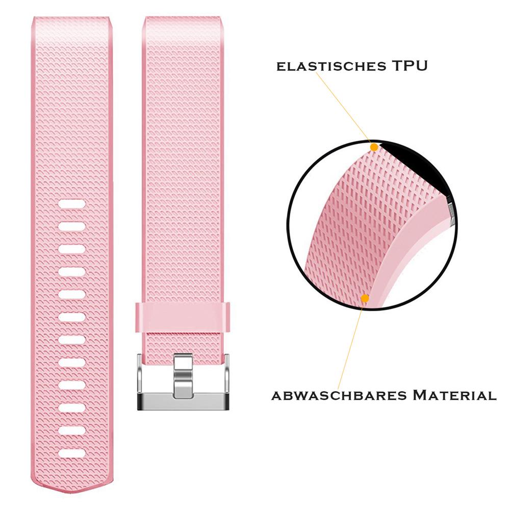 Fitnessarmband TPU für Fitbit Charge 2 - Größe S in Rosa