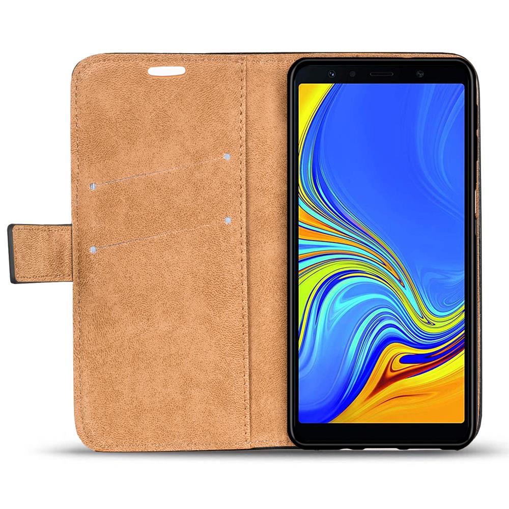 Retro Wallet für Samsung Galaxy A9 2018 in Schwarz