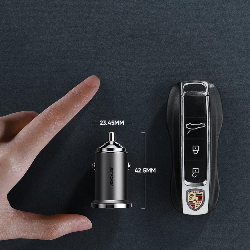 Kfz-Ladegerät Joyroom C-A35 USB + USB-Typ-C in Grau
