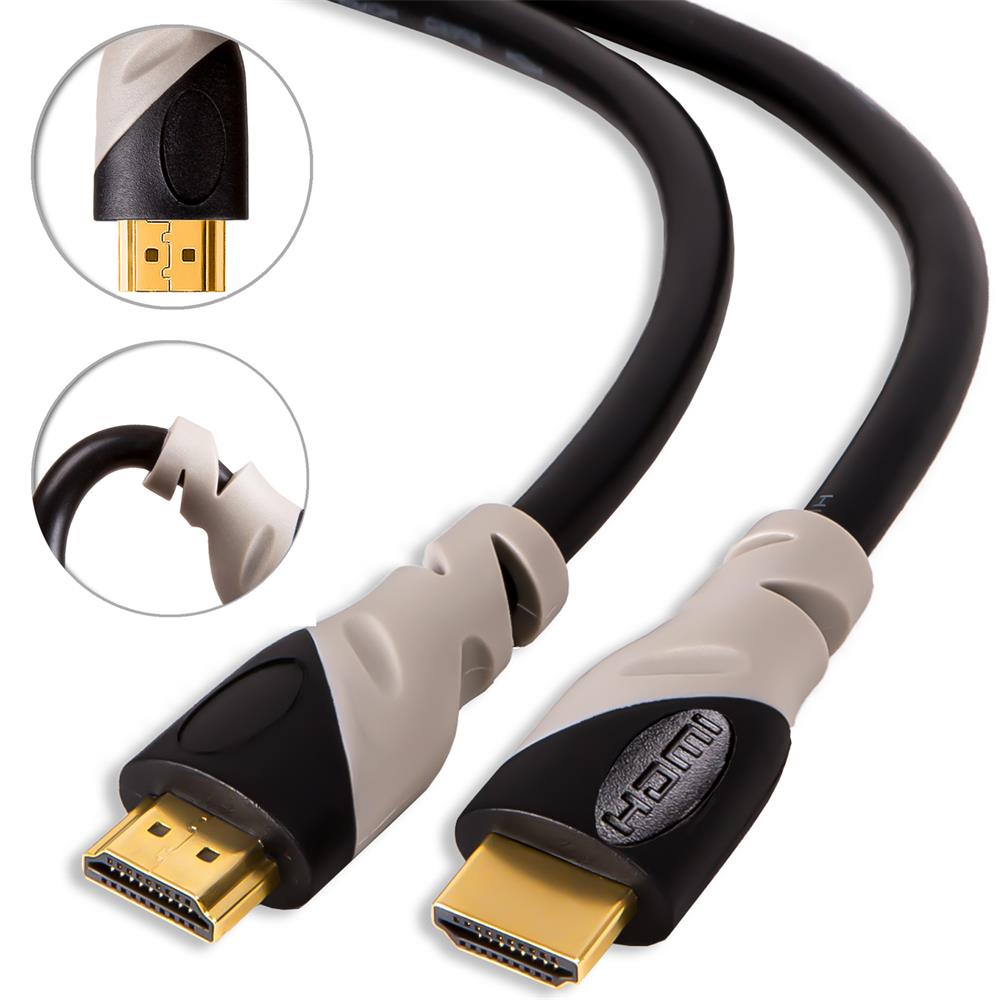 Variation - Safers HDMI Kabel rund Schwarz/Grau