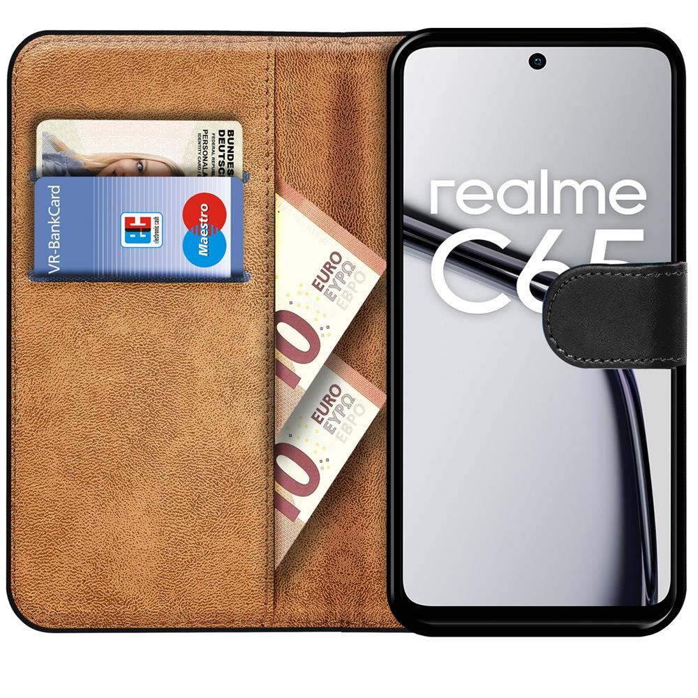 Basic Wallet für Realme C65 in Schwarz