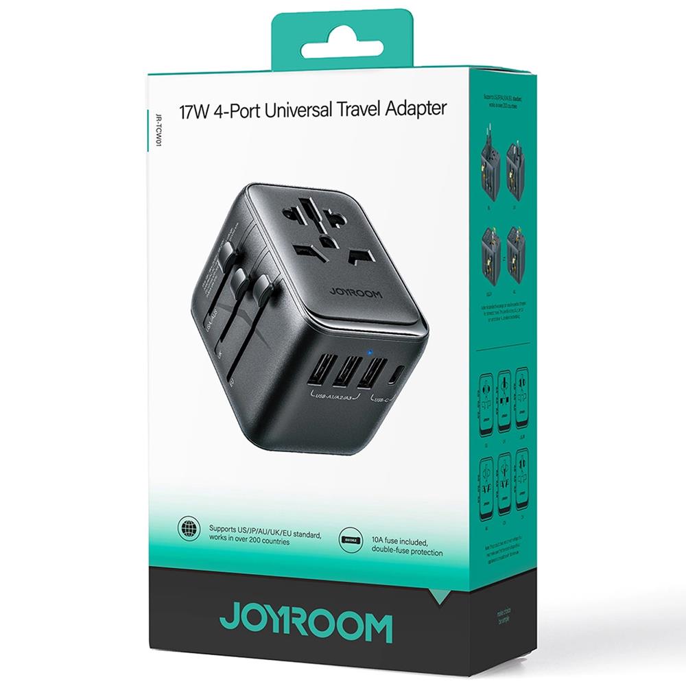 Joyroom Reiseadapter JR-TCW01 in Schwarz Joyroom Reiseadapter JR-TCW01 in Schwarz