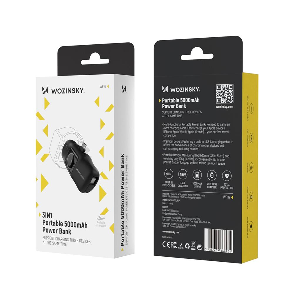 Power Bank - Wozinsky - Apple Watch WF16-YC - 5000 in Schwarz
