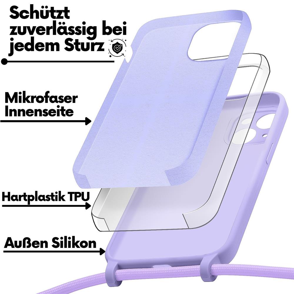 Connect Case Colour inkl. Kette für Apple iPhone 7 / 8 / SE 2 / SE 3 in Lila