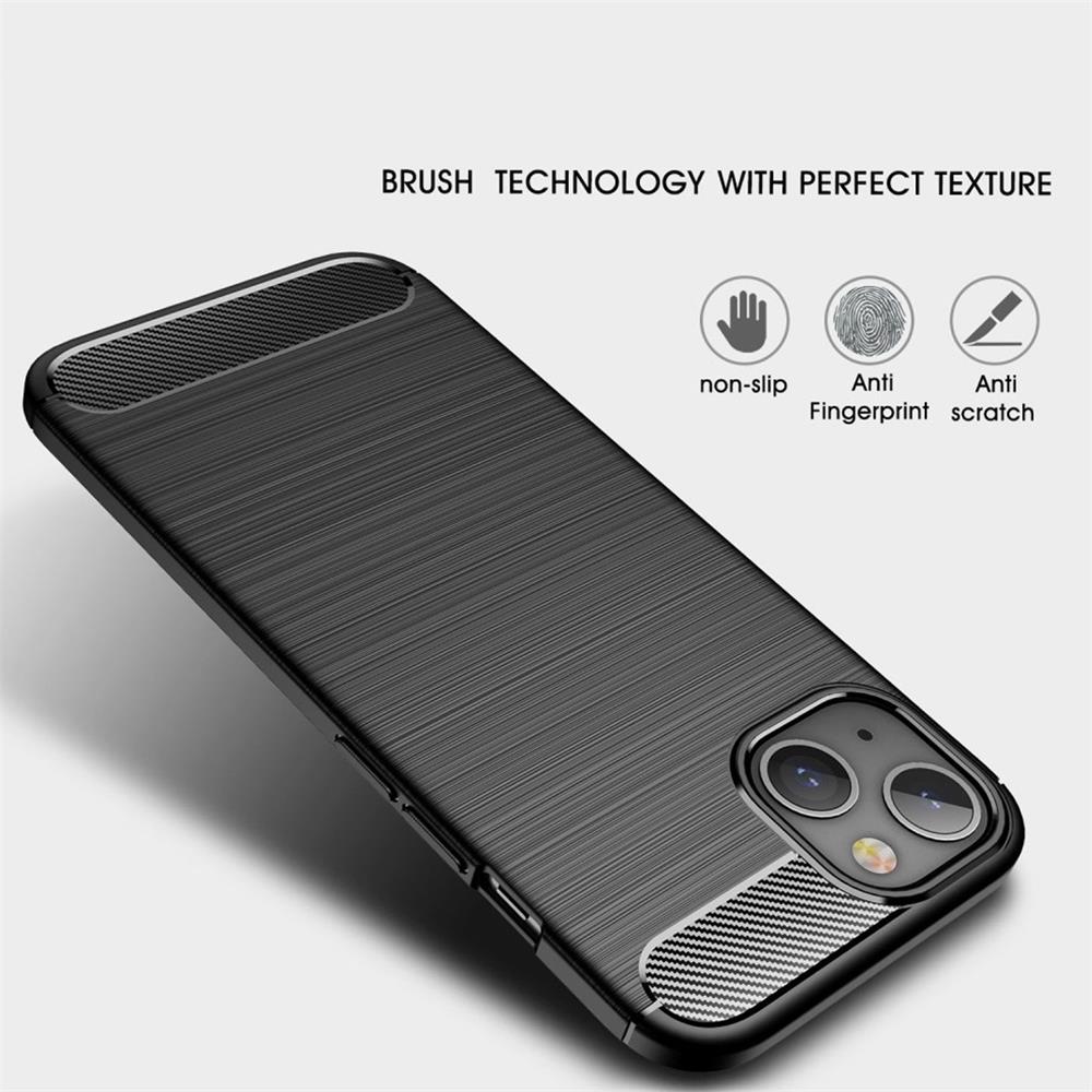 Carbon Brush TPU für Apple iPhone 15 Plus in Schwarz