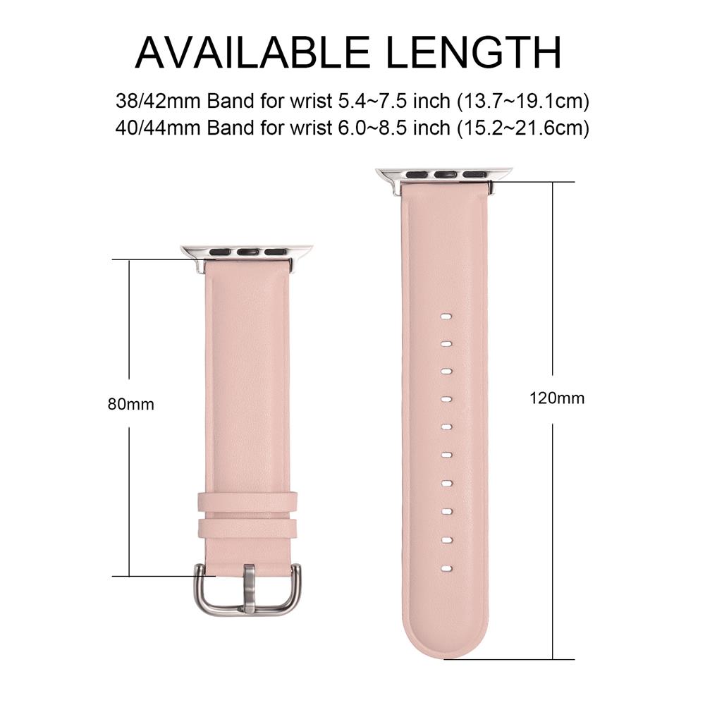 Fitnessarmband LEDER für Apple Watch 1-9 - 42/44/45 Gr. L in Rosa
