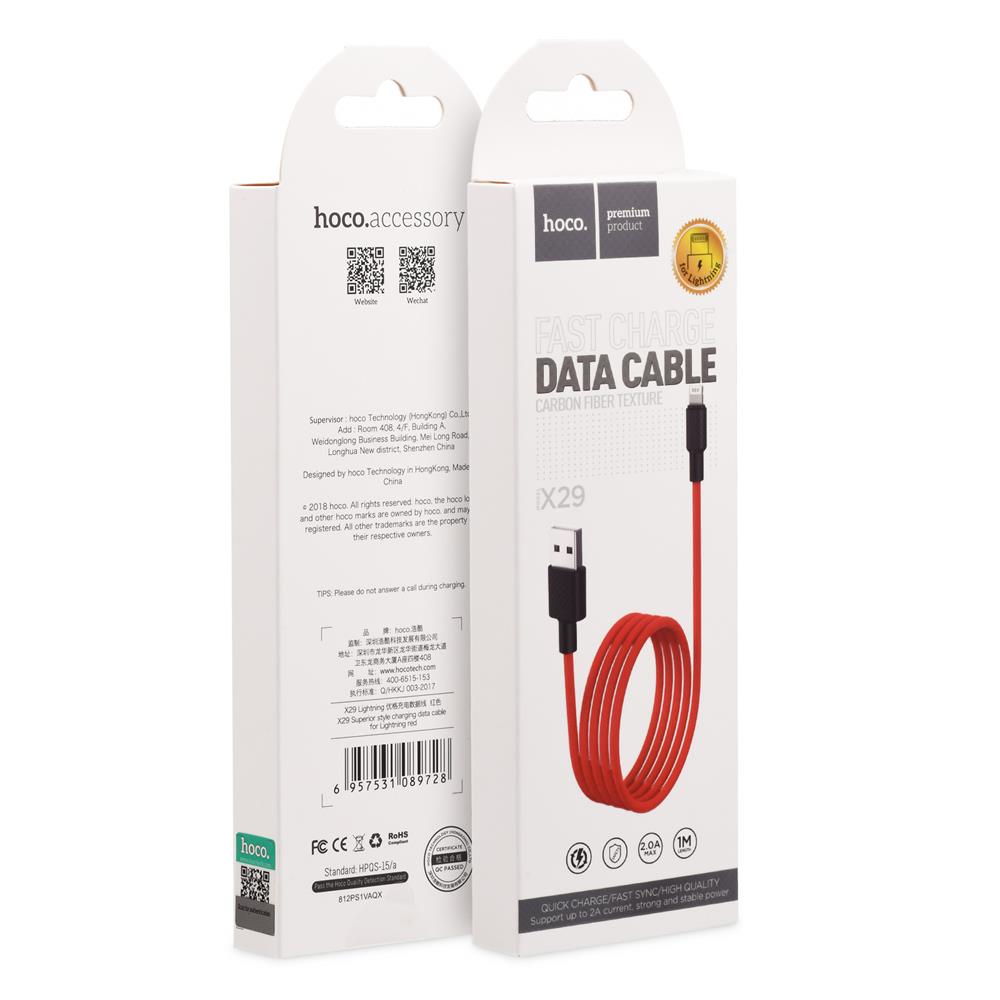 Hoco USB Kabel - X29 Lightning - 1M in Rot