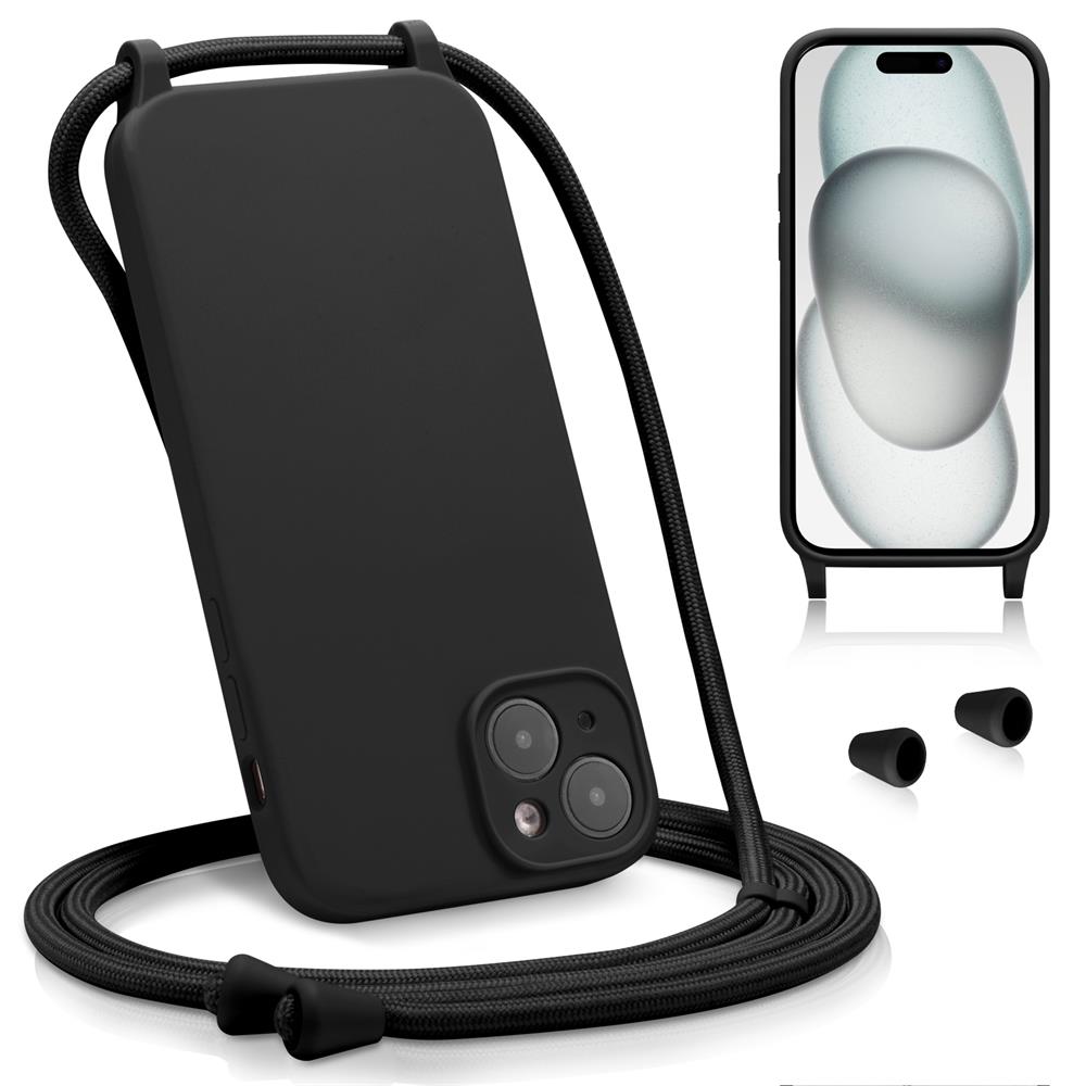 Connect Case Colour inkl. Kette für Apple iPhone 15 Plus in Schwarz