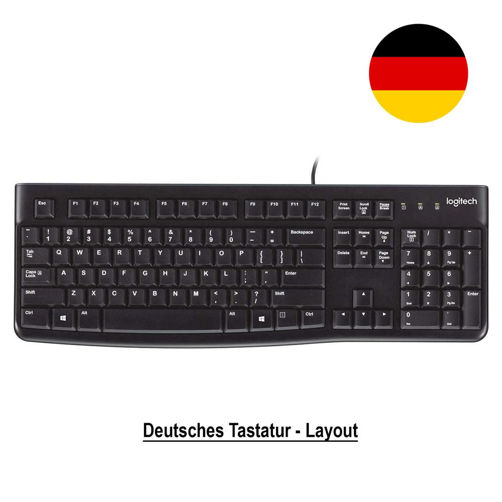PC-Tastatur LOGITECH K120 in Schwarz
