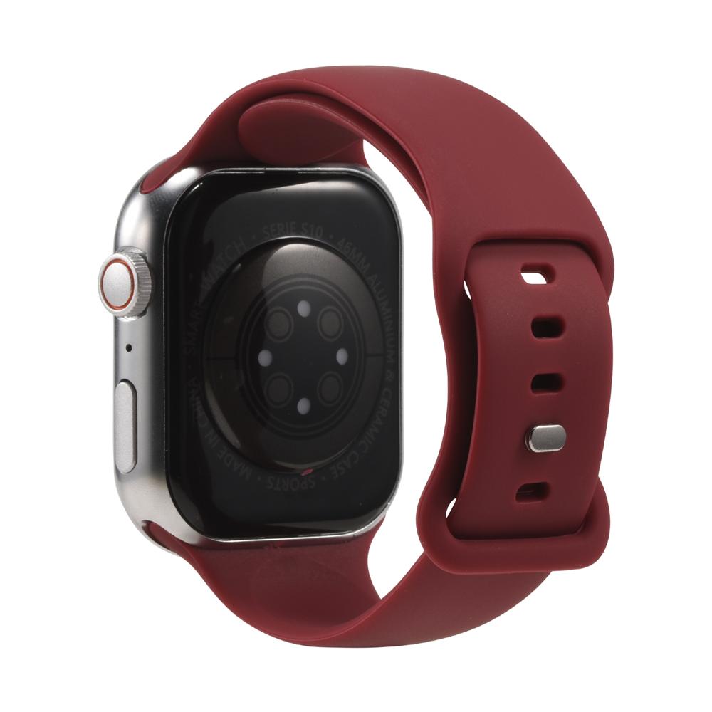 Silikonarmband Butterfly Apple Watch 1-11/SE1-3/Ultra1-3 - 42/44/45/49mm in Weinrot - Größe L