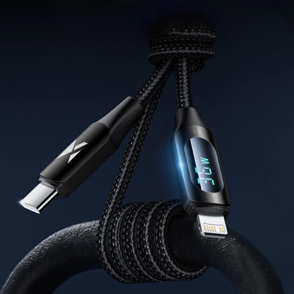 Wozinsky Display Ladekabel Type C / Lightning 1M in Schwarz