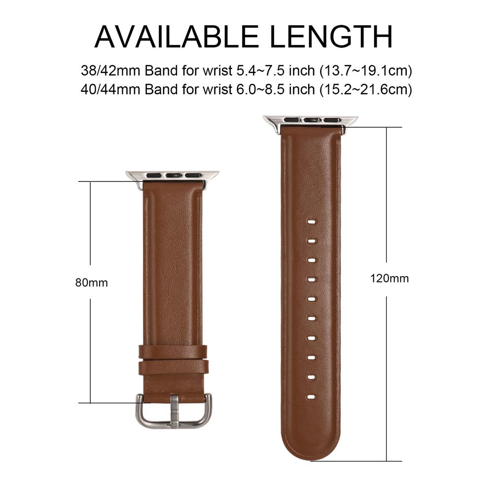 Fitnessarmband LEDER für Apple Watch 1-9 - 42/44/45 Gr. L in Braun