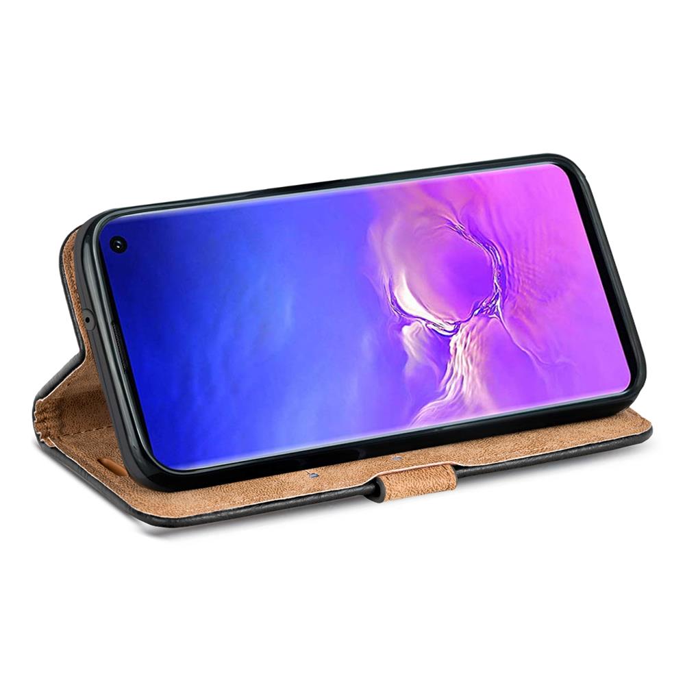 Retro Wallet für Samsung Galaxy S10e in Schwarz