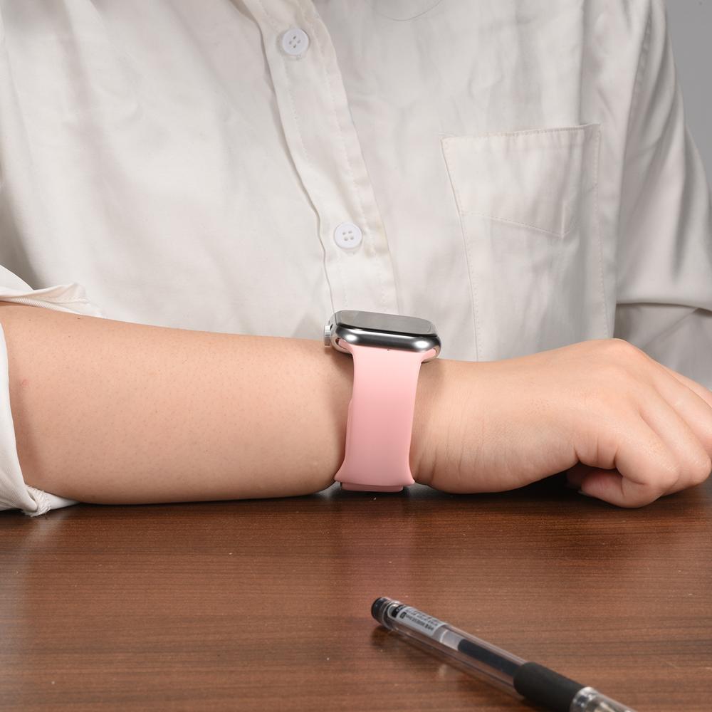 Silikonarmband Butterfly Apple Watch 1-11/SE1-3/Ultra1-3 - 42/44/45/49mm in Hellrosa - Größe L