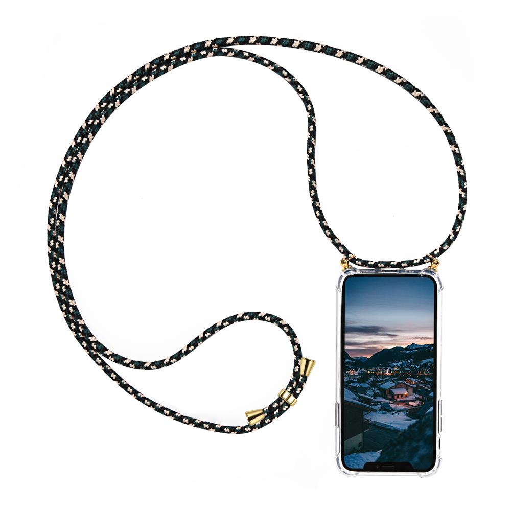 Connect Case für Samsung Galaxy S9 Plus in Gold, Kette in Camouflage Grün