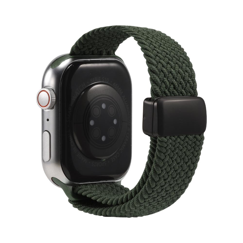 Loop Nylonarmband für Apple Watch 1-11/SE1-3/Ultra1-3 - 42/44/45/49mm in Waldgrün - Universal