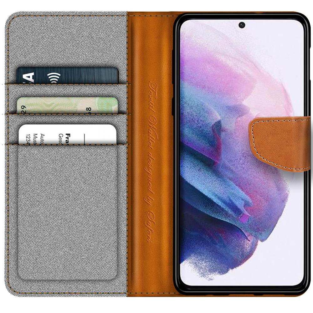 Textil Wallet für Samsung Galaxy S23 Ultra in Grau