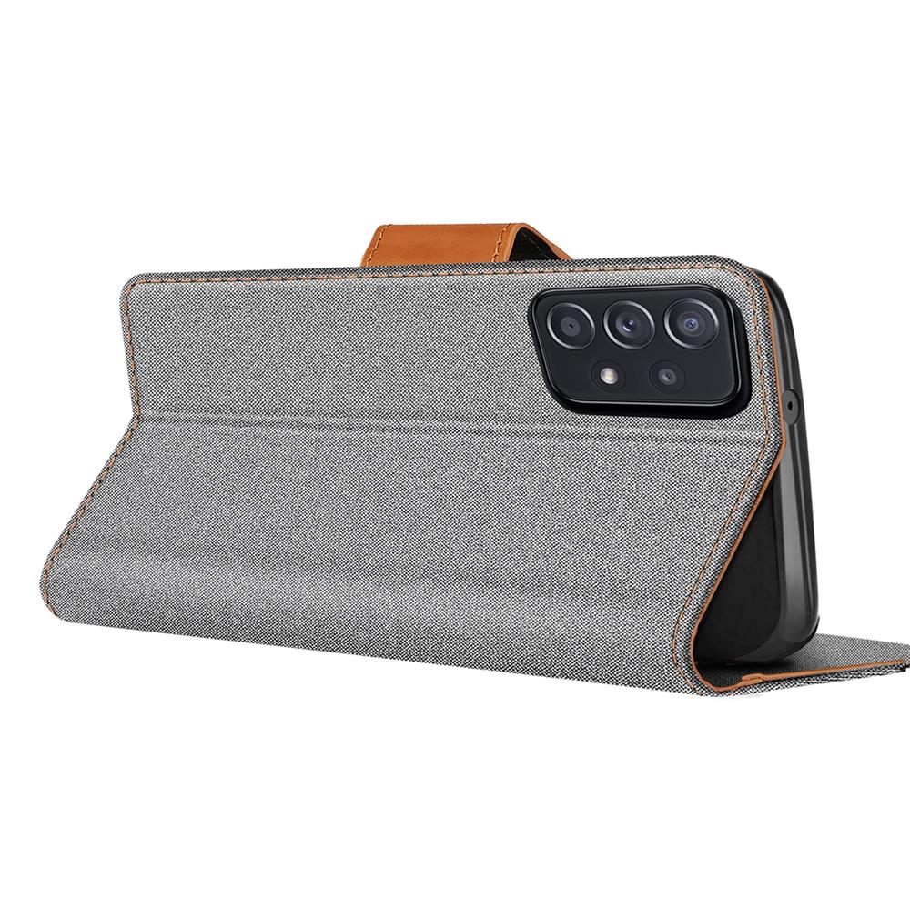 Textil Wallet für Samsung Galaxy A53 5G in Grau